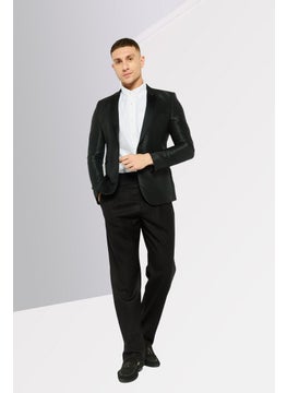 EMPORIO ARMANI Men Regular Fit Textured Suit Jacket, Black  - Image 4