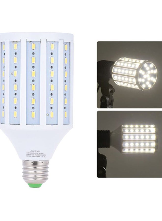 مصباح إضاءة LED بجهد 40 وات مناسب لستوديو التصوير الفوتوجرافي بتصميم على شكل الذرة ومزود ب 90 خرزة بدرجة إضاءة تبلغ 5500 كلفن مقاس 27 مم أبيض - Image 3