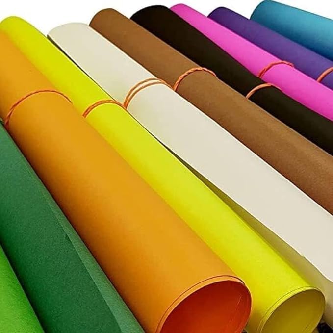 SEJASCOLLECTIONS | Pack of 20 | Multicolor, Bright, A1, BIG / FULL Size, Pastel Sheets/ Chart Paper, Used in art and craft, collage, projects, posters etc. Plain / Unrulled, Size: 70x56 centimeters, 200 GSM thickness. - Image 1