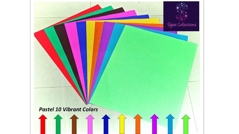 SEJASCOLLECTIONS | Pack of 20 | Multicolor, Bright, A1, BIG / FULL Size, Pastel Sheets/ Chart Paper, Used in art and craft, collage, projects, posters etc. Plain / Unrulled, Size: 70x56 centimeters, 200 GSM thickness. - Image 4