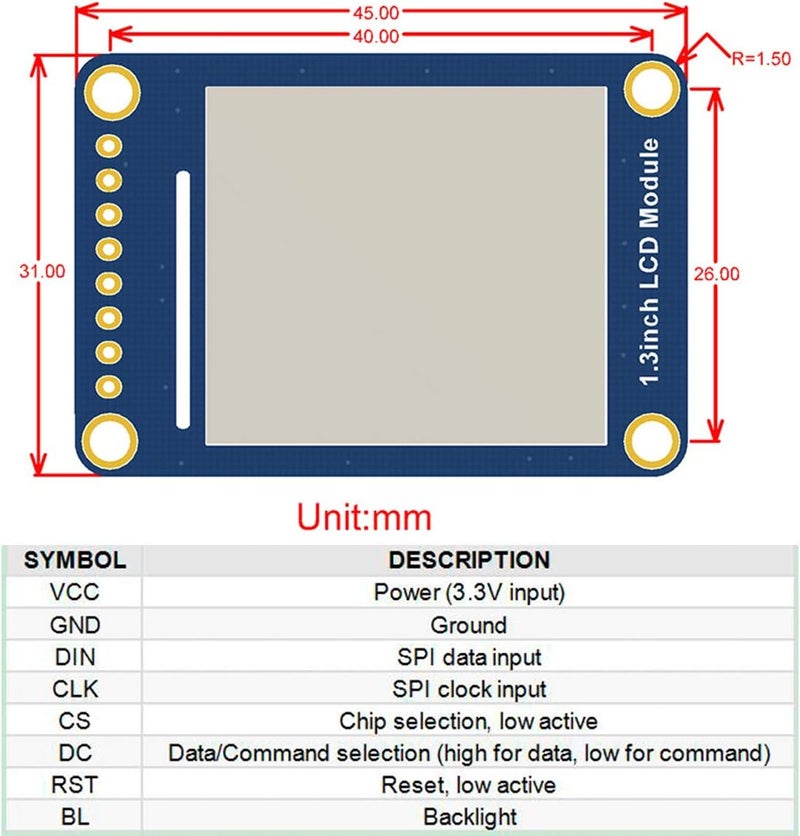 Waveshare 1.3inch LCD Display Module IPS Screen 240x240 HD Resolution with Embedded Controller Communicating via SPI Interface RGB, 65K Display Color - Image 5
