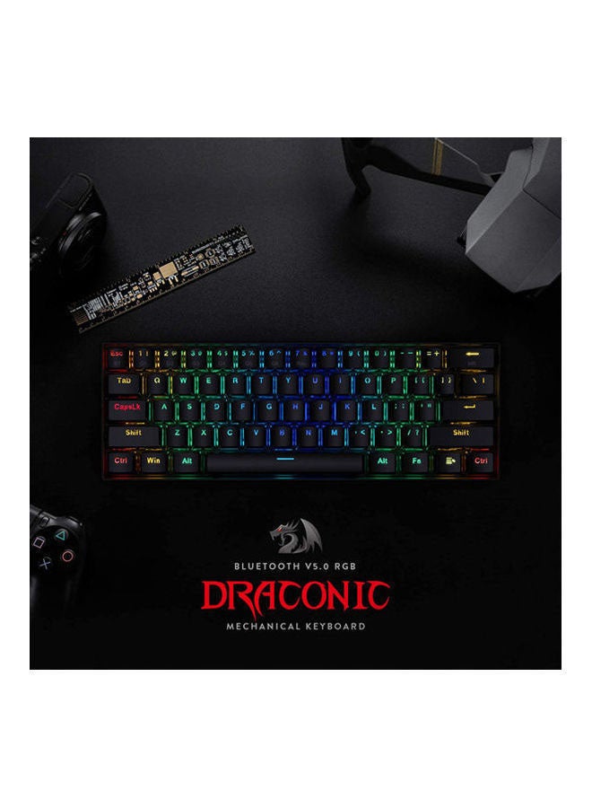 REDRAGON K530 Wired Pro Draconic 60% Compact RGB Wireless Mechanical Keyboard, Red Switch, Bluetooth V5.0, Hot-Swappable Switch, Detachable Type-C & USB-A, Black | K530RGB-PRO-RED - Image 5