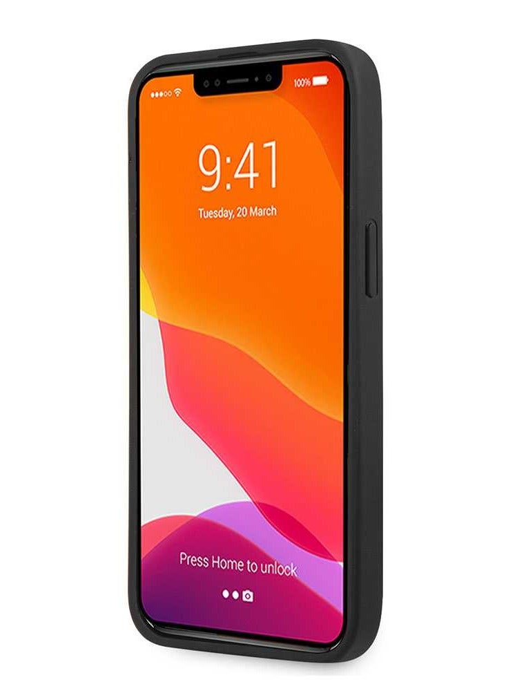 GUESS PU Leather Croco Case Hot Stamped Lines & Metal Logo Compatible for iPhone 13 Pro (6.1" - Image 5