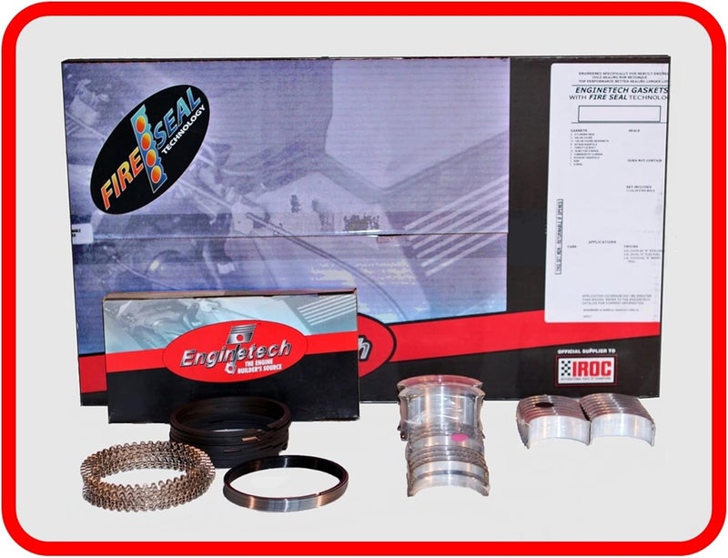 Enginetech Engine Re-Ring Re-Main Kit FITS: 1967-1985 Chevrolet SBC GM 350 5.7L OHV V8 (Truck & Cars) - Image 1