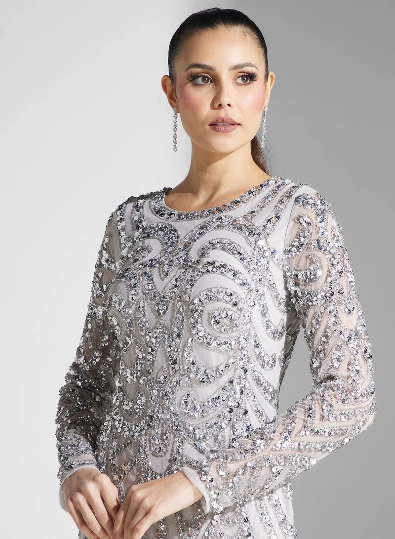 Amelia Rose Sequin Fringe Dress