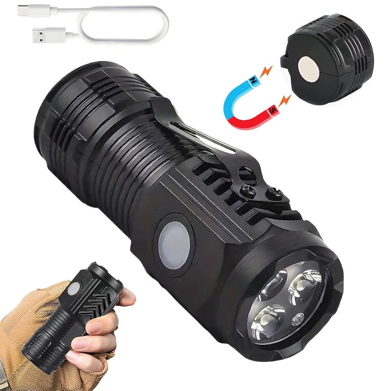 BRAINLE BRAINLE Rechargeable Mini Torch with Clip Magnet COB LED Camping Light Small Torch Light Pocket Flashlight Portable 3 Modes Pocket Light for Outdoor Adventures - Image 1