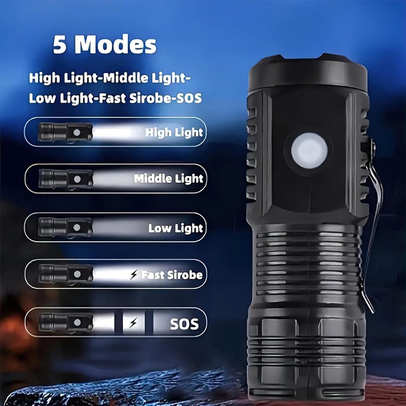 BRAINLE BRAINLE Rechargeable Mini Torch with Clip Magnet COB LED Camping Light Small Torch Light Pocket Flashlight Portable 3 Modes Pocket Light for Outdoor Adventures - Image 4