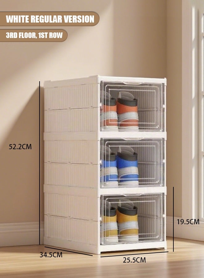 Generic A transparent acrylic shoe box for storing sneakers. Magnetic and foldable plastic shoe cabinet. Ideal for dormitories to save space. Space-saving wonder!  - Image 1