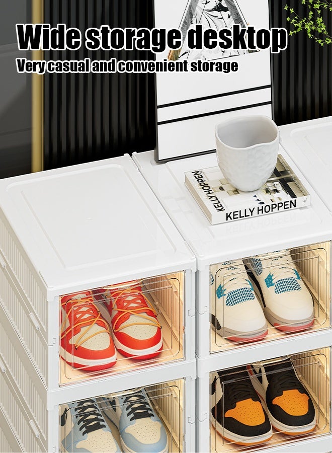 Generic A transparent acrylic shoe box for storing sneakers. Magnetic and foldable plastic shoe cabinet. Ideal for dormitories to save space. Space-saving wonder!  - Image 3