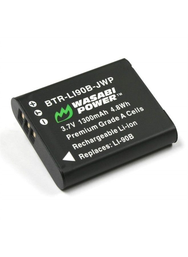 Wasabi Power Battery for Olympus LI-90B, LI-92B and Olympus SH-1, SH-50 iHS, SH-60, SP-100, SP-100EE, Tough TG-1 iHS, Tough TG-2 iHS, Tough TG-3, Tough TG-4, Tough TG-5, XZ-2 iHS - Image 1