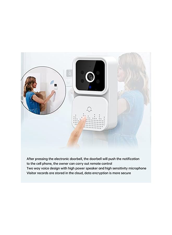 Green Tiger جرس باب فيديو، جرس باب شمسي لاسلكي، كاميرا لاسلكية، لفيلا مكتب شقة، نظام اتصال جرس باب فيديو، مع مراقبة حقيقية في الوقت الفعلي عبر واي فاي لاسلكي - Image 2