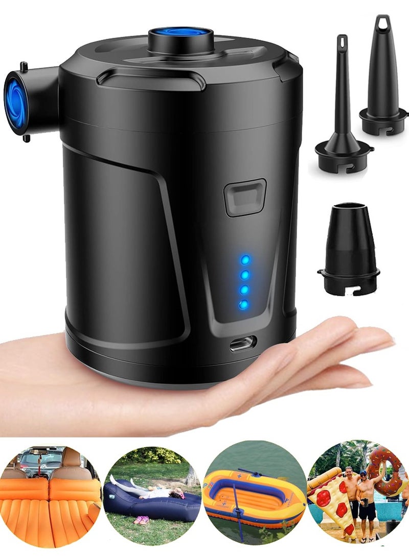 Sahramart Electric Air Pump for Inflatables Air Mattress Pump Rechargeable Portable Mini Inflator/Deflator Pumps for Outdoor Camping, Inflatable Cushions, Air Mattress Beds, Boat,Swimming Ring Pool Toys - Image 1