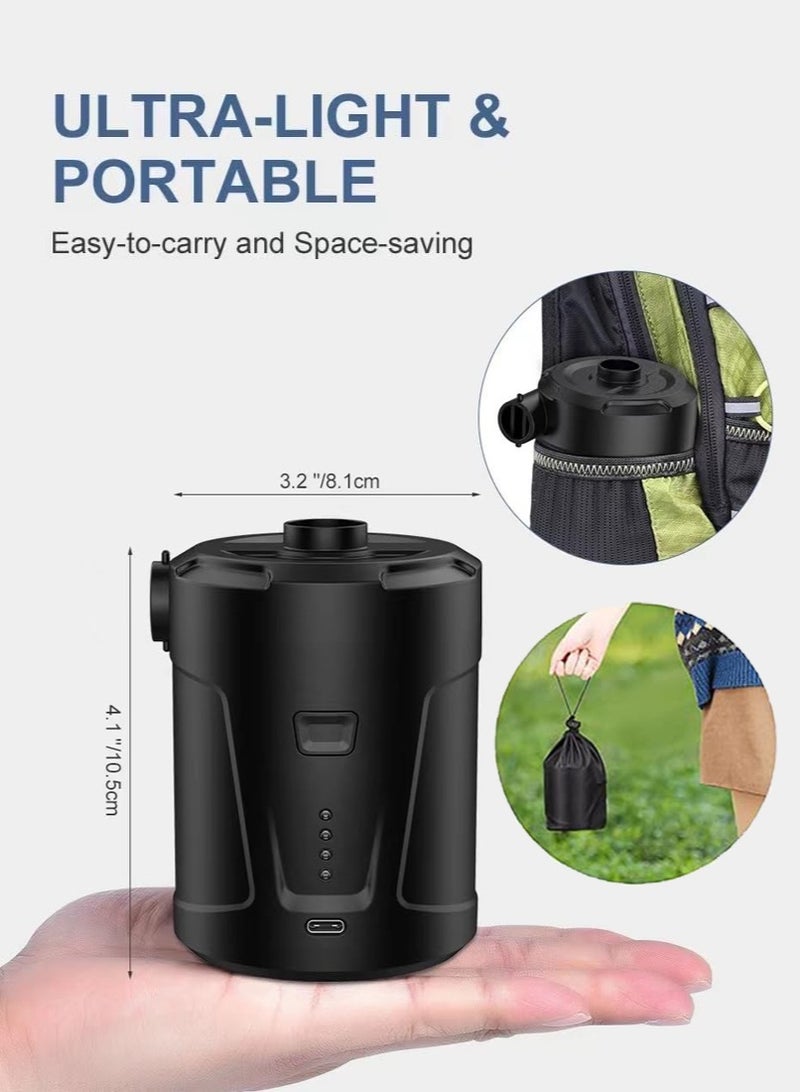 Sahramart Electric Air Pump for Inflatables Air Mattress Pump Rechargeable Portable Mini Inflator/Deflator Pumps for Outdoor Camping, Inflatable Cushions, Air Mattress Beds, Boat,Swimming Ring Pool Toys - Image 3