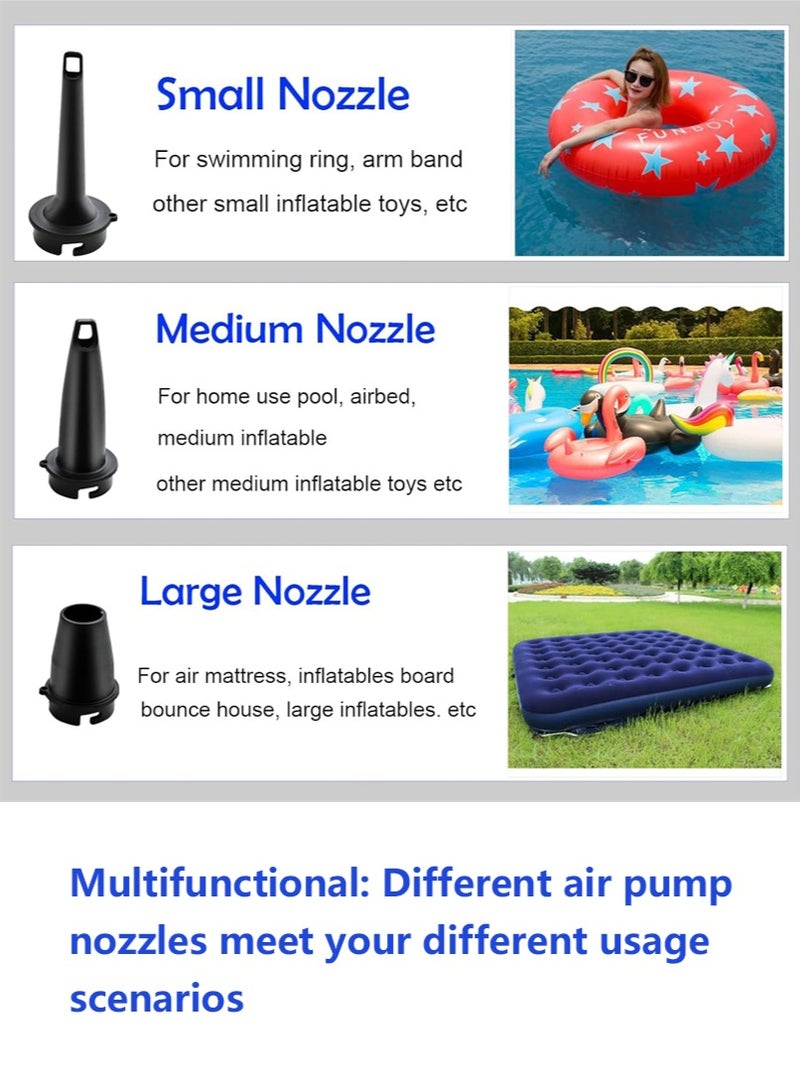Sahramart Electric Air Pump for Inflatables Air Mattress Pump Rechargeable Portable Mini Inflator/Deflator Pumps for Outdoor Camping, Inflatable Cushions, Air Mattress Beds, Boat,Swimming Ring Pool Toys - Image 5