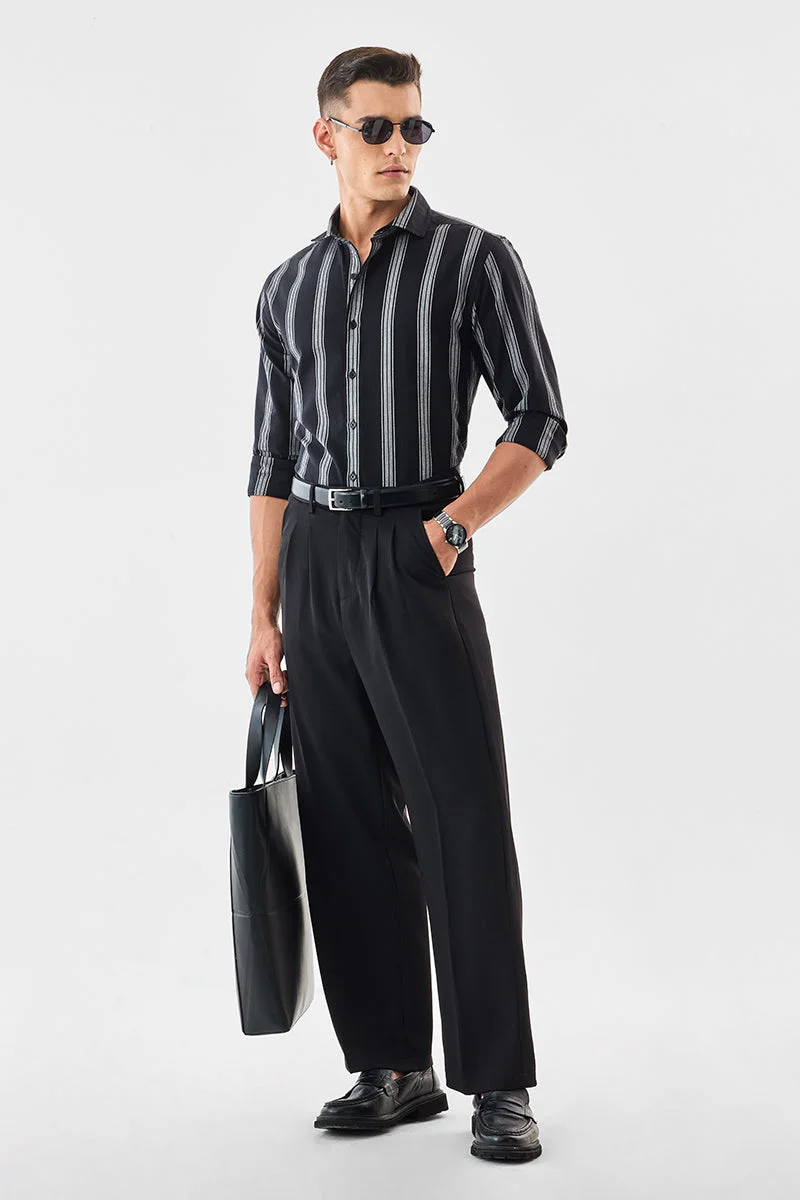 SNITCH Regular Fit 100% Cotton Stripes Shirt