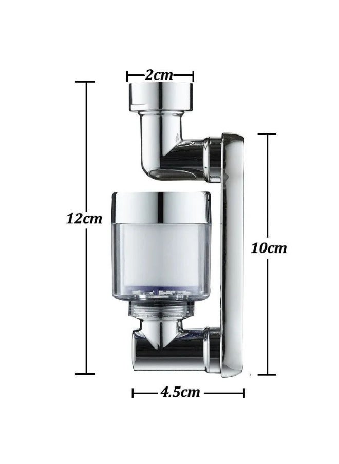 Movable faucet fitting with internal filter with all accessories and connections
