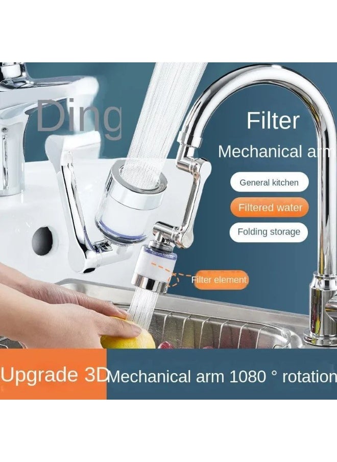 Movable faucet fitting with internal filter with all accessories and connections