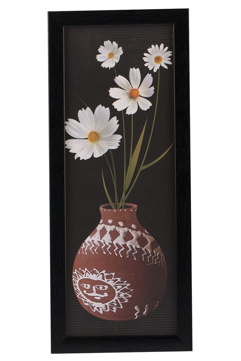 Indianara 3 PC Set of Floral Paintings Without Glass 5.2 X 12.5, 9.5 X 12.5, 5.2 X 12.5 inch-Multicolour - Image 4