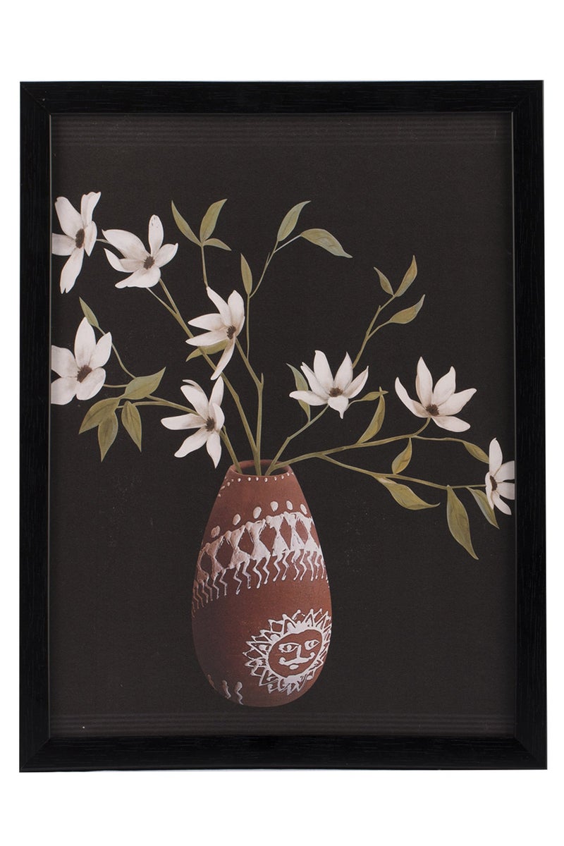 Indianara 3 PC Set of Floral Paintings Without Glass 5.2 X 12.5, 9.5 X 12.5, 5.2 X 12.5 inch-Multicolour - Image 3
