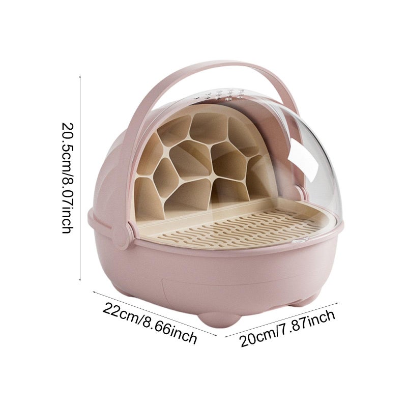 Silkworms Breeding Box Reptile Hatching Container Feeding Cage For Turtles Pink - Image 3