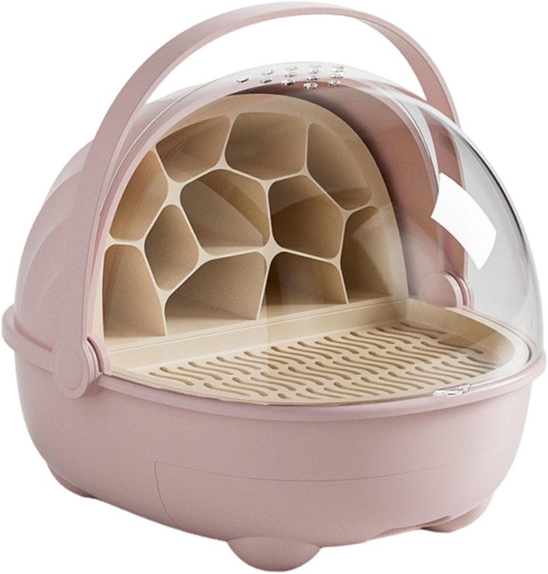Silkworms Breeding Box Reptile Hatching Container Feeding Cage For Turtles Pink - Image 1
