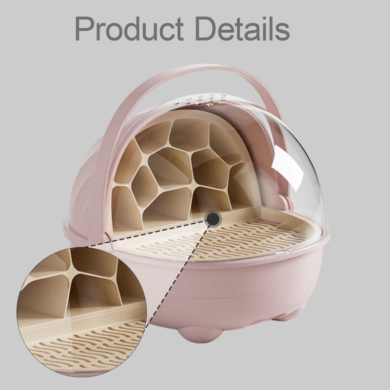 Silkworms Breeding Box Reptile Hatching Container Feeding Cage For Turtles Pink - Image 4