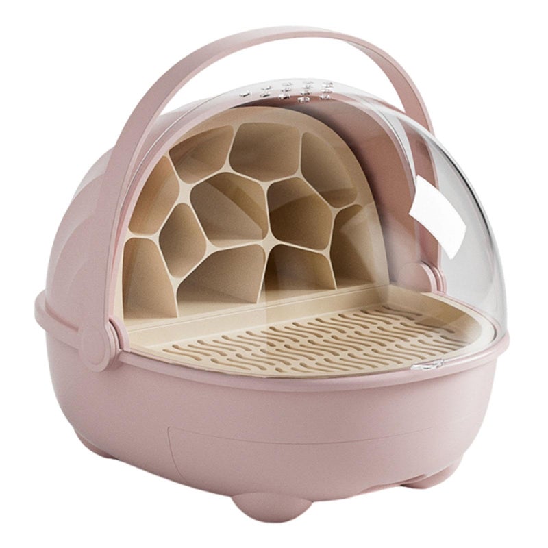 Silkworms Breeding Box Reptile Hatching Container Feeding Cage For Turtles Pink - Image 2