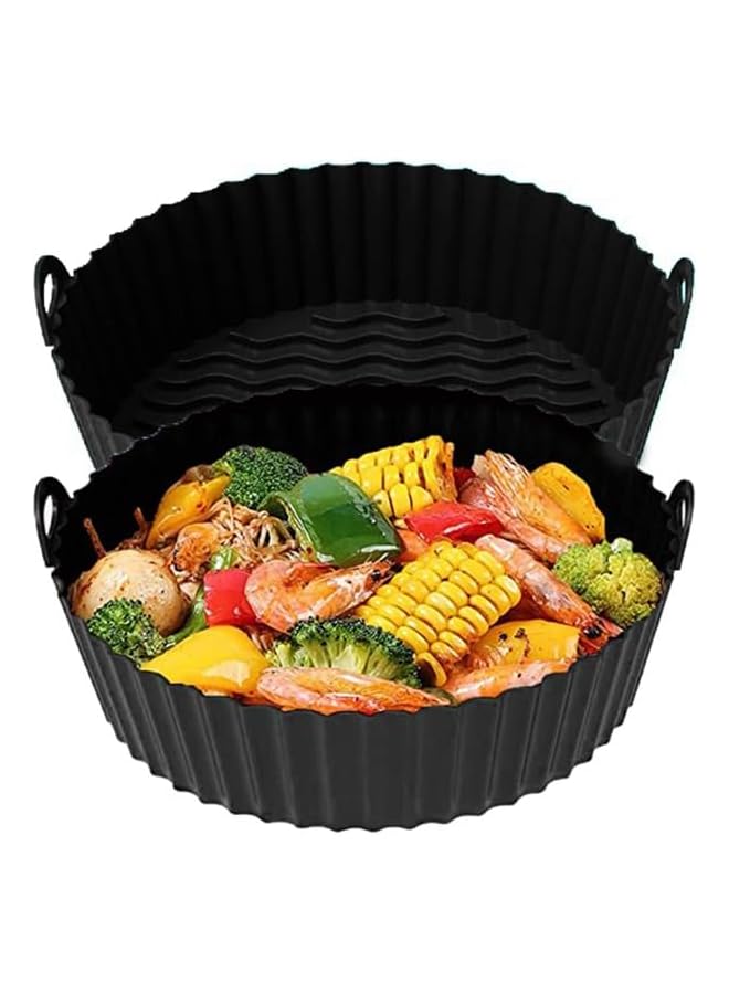 vesus fyer Silicone Pot Liner - Heat Resistant 230°c Silicone Baking Air Fryer Basket With Handles - Image 3