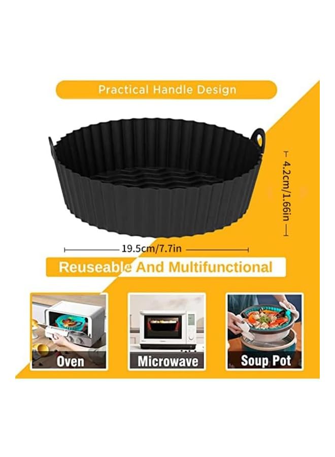 vesus fyer Silicone Pot Liner - Heat Resistant 230°c Silicone Baking Air Fryer Basket With Handles - Image 2