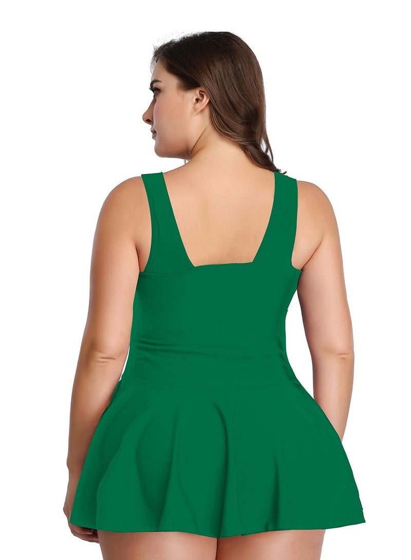 Green Skirt Style Split Bikini Big Size Swimsuit Female - Image 3