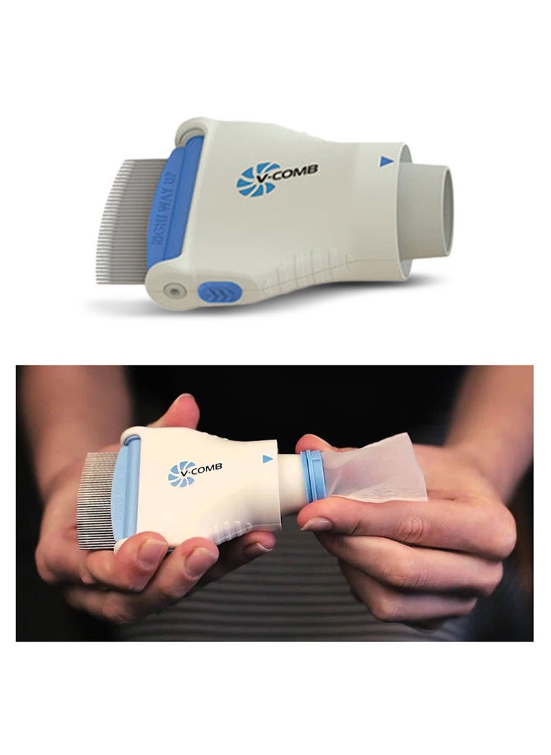 V-Comb - Electric Flea Comb White/Blue 355grams - Image 1