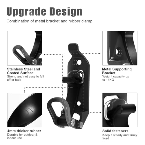 YSaekYeo 8Pcs Shovel Mount for Roof Rack Metal Rubber Clamp Mounting Brackets Durable Axe Holder Organizer Clamp Mount Kit for Roof Rack Boats Military Equipment and Tools Black - Image 3