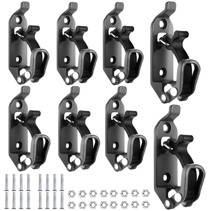 YSaekYeo 8Pcs Shovel Mount for Roof Rack Metal Rubber Clamp Mounting Brackets Durable Axe Holder Organizer Clamp Mount Kit for Roof Rack Boats Military Equipment and Tools Black - Image 2