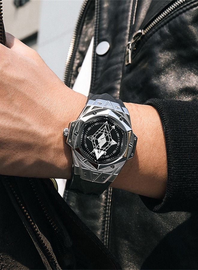 BAOGELA Creative Fashion Trend Tattoo Hollow Luminous Men's Quartz Watch 22601B - Image 3