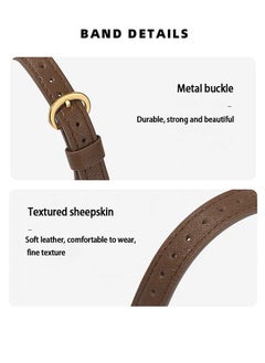 Generic Apple Watch Leather Band, Compatible with Apple Watch Band 38mm 40mm 41mm 42mm Women, Top Grain Genuine Leather Strap Thin Watch Wristband for iWatch Series10 9 8 7 6 5 4 3 2 1 SE Ultra 2 Brown  - Image 5