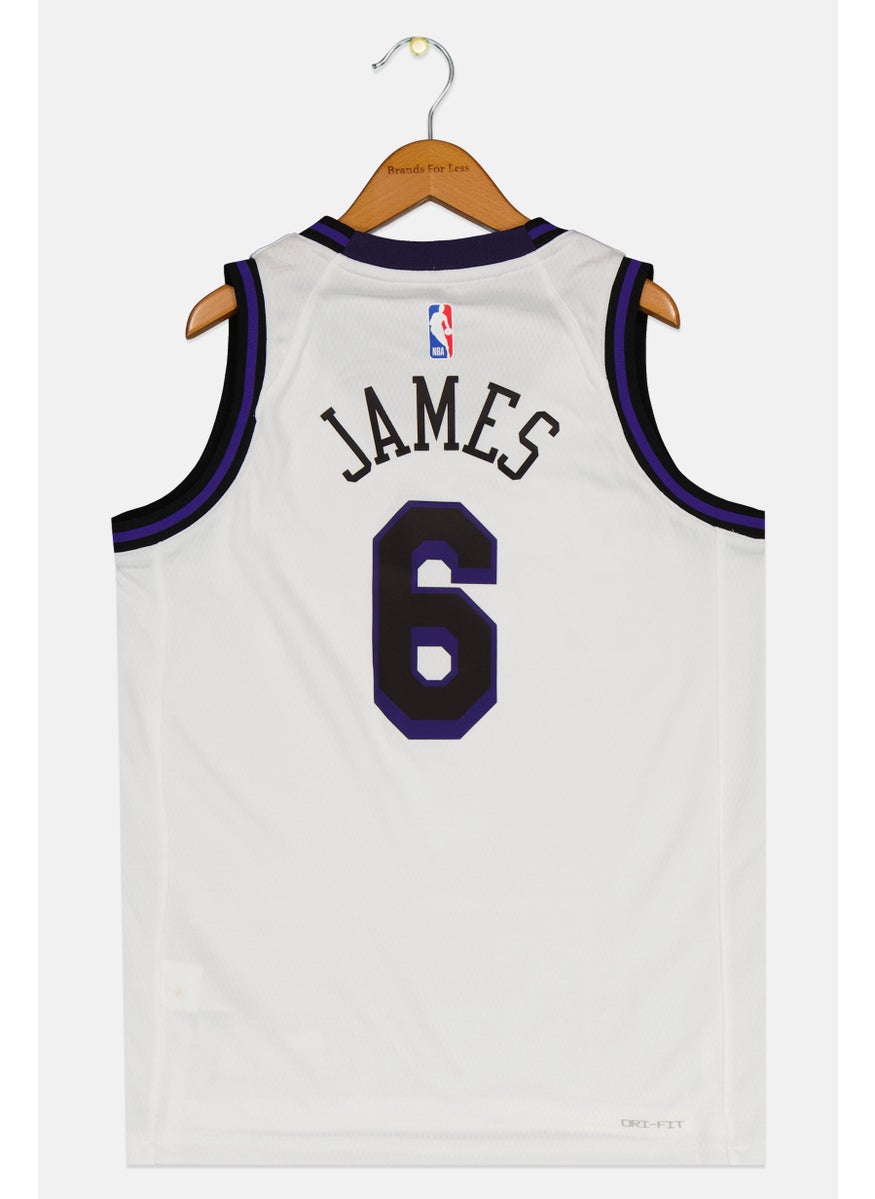 Nike Nike x NBA Kids Boy Sleeveless Los Angeles Lakers Jersey, White  - Image 2
