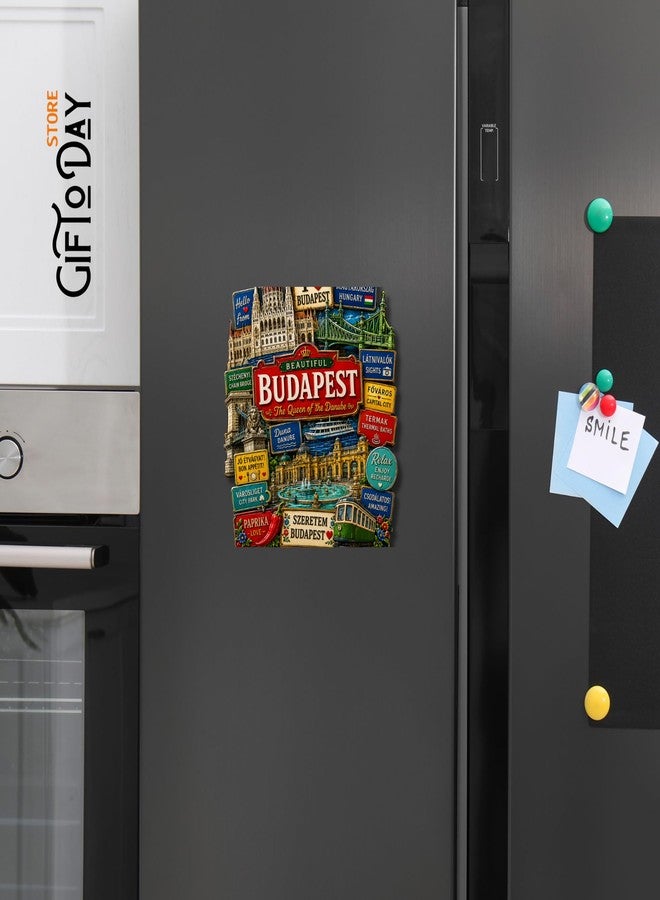 GiftODay 3x4 Inch Country Souvenir Wooden Fridge Magnet for Refrigerator Decoration | Stylish Travel Souvenir Gift for Kitchen, Office & Home Decor (Budapest) - Image 3