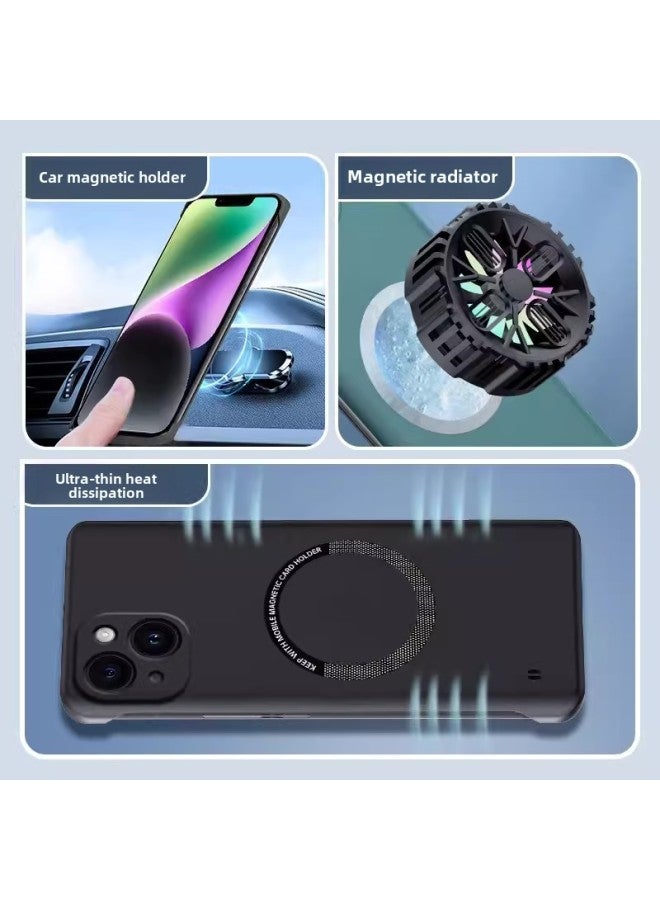 For Apple 16 Matte Borderless Magnetic Magsafe Phone Case IPhone15pro Ultra-thin PC Protective Case-Color:Girl Powder-Applicable Model:iPhone14PRO MAX  - Image 5