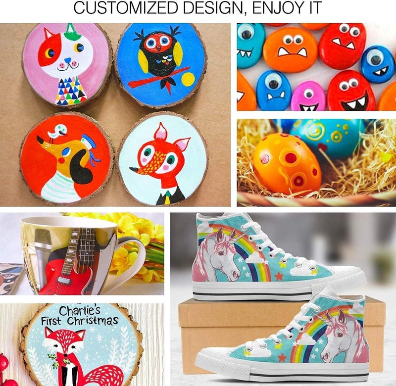 Schmidt Acrylic markers Pens, Colors Premium Waterproof Permanent Paint Art Marker Medium Pen Set for Rock Painting,DIY Craft (12) Multicolor - Image 3