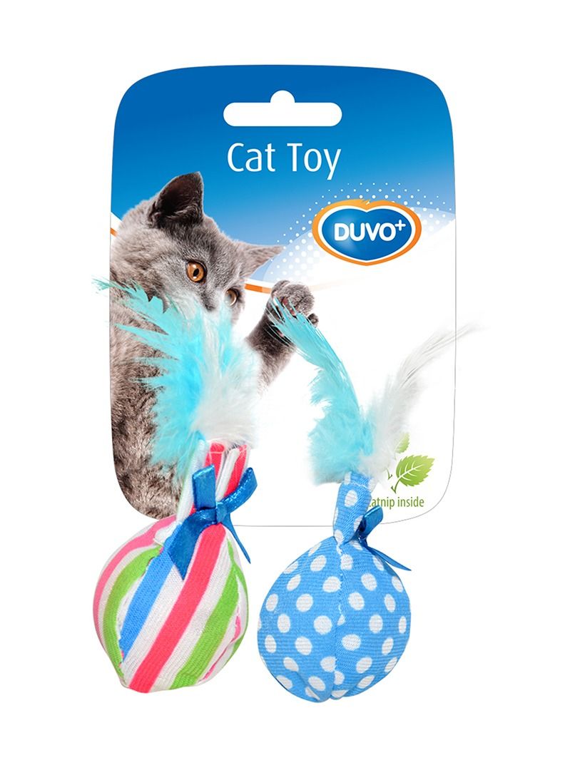 Assortment Balls With Feather Mixed Colors Toy For Cats 14 X 8 X 4cm