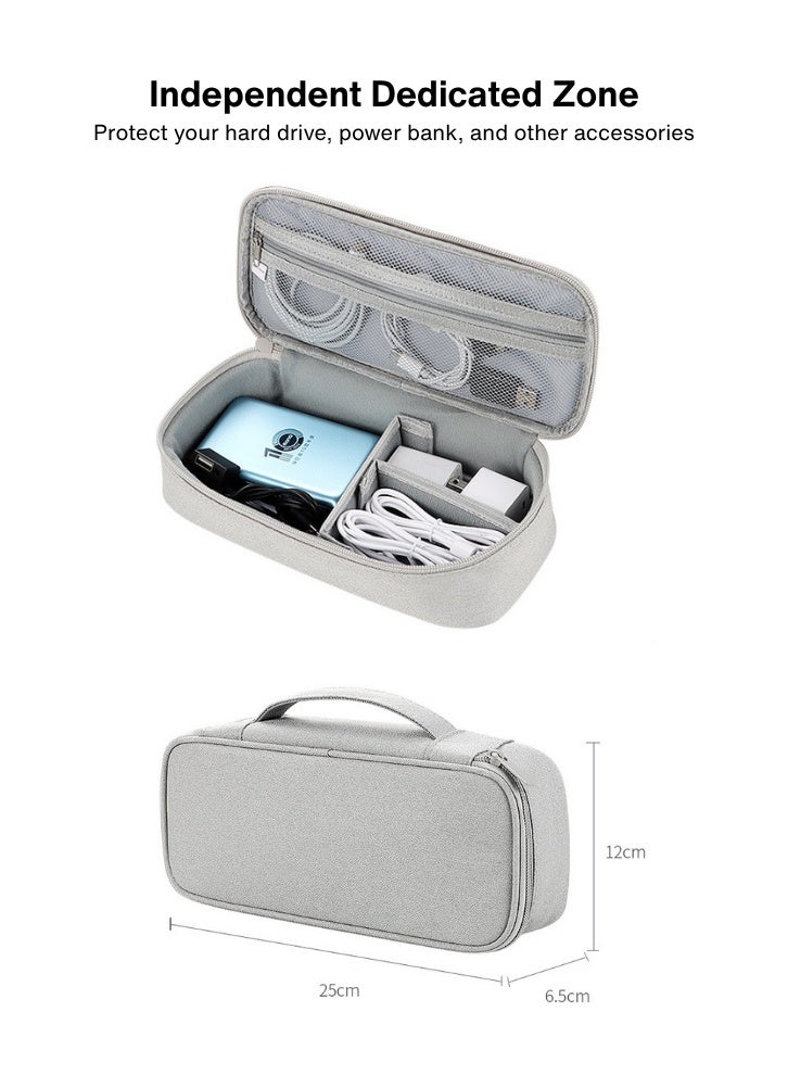 Durable Waterproof Electronic Organizer Bag,Travel Tech Pouch,Digital Accessory Bag for Smartphones/Cameras/Power Banks/Data Cables,Cable Management Case,Medium Size - Image 2