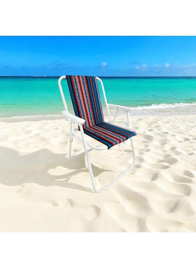 كرسي صحراوي | كرسي تخييم خفيف الوزن قابل للطي | كرسي خارجي محمول من البوليستر بإطار فولاذي | تصميم متين وسهل الحمل، مقاوم للرمال، مثالي للنزهات والمشي لمسافات طويلة والسفر | كرسي صغير الحجم قابل للطي للشاطئ والحديقة والفعاليات الرياضية - Image 5