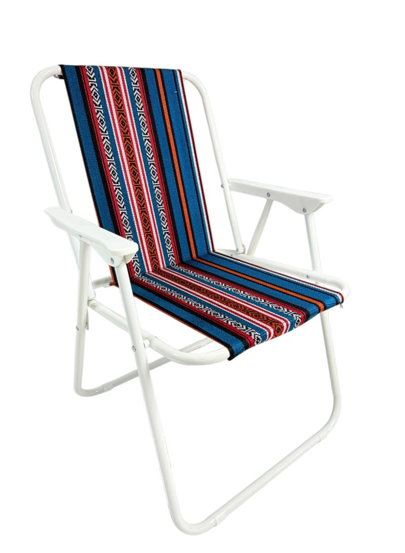 كرسي صحراوي | كرسي تخييم خفيف الوزن قابل للطي | كرسي خارجي محمول من البوليستر بإطار فولاذي | تصميم متين وسهل الحمل، مقاوم للرمال، مثالي للنزهات والمشي لمسافات طويلة والسفر | كرسي صغير الحجم قابل للطي للشاطئ والحديقة والفعاليات الرياضية - Image 4