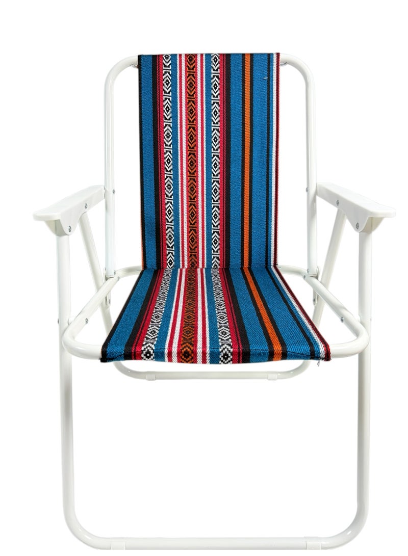 كرسي صحراوي | كرسي تخييم خفيف الوزن قابل للطي | كرسي خارجي محمول من البوليستر بإطار فولاذي | تصميم متين وسهل الحمل، مقاوم للرمال، مثالي للنزهات والمشي لمسافات طويلة والسفر | كرسي صغير الحجم قابل للطي للشاطئ والحديقة والفعاليات الرياضية - Image 1