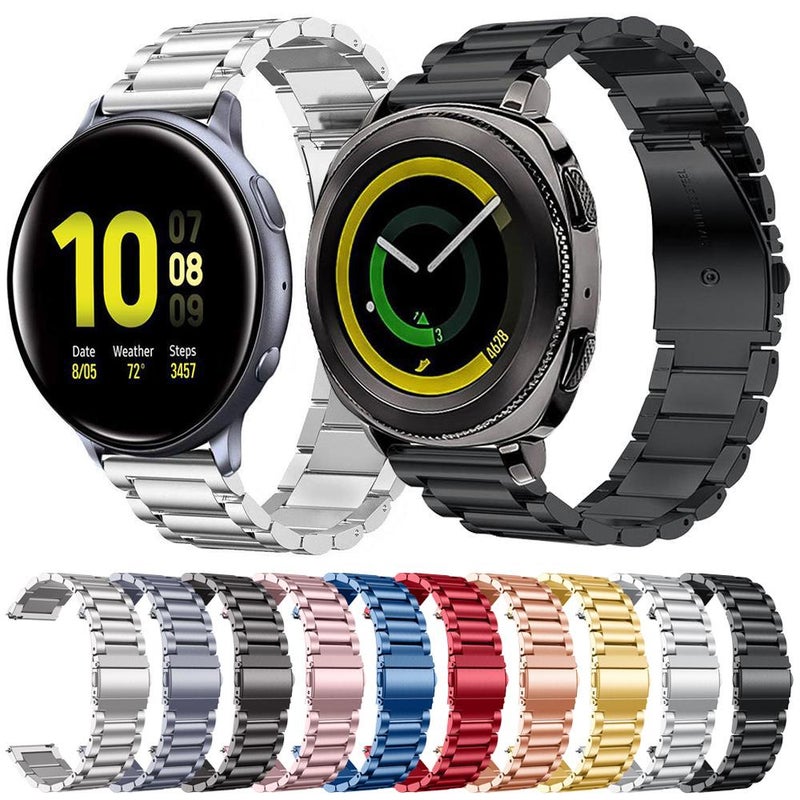 erorex 18Mm Three Beads Stainless Steel Watch Band(Silver) - Image 2