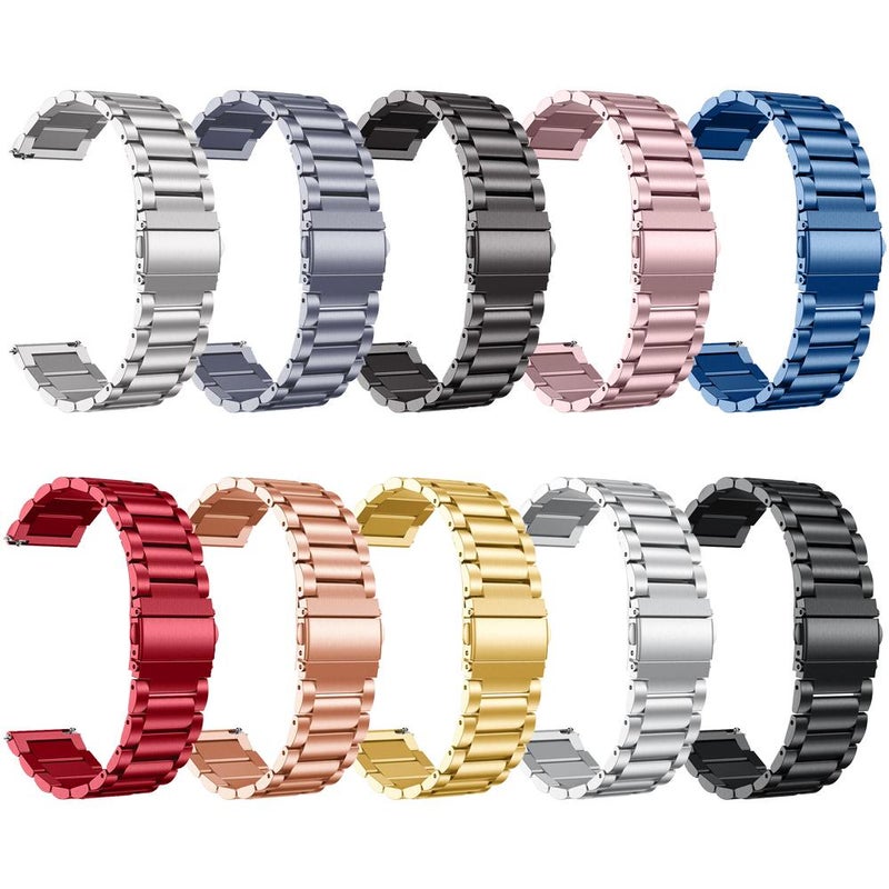 erorex 18Mm Three Beads Stainless Steel Watch Band(Silver) - Image 4