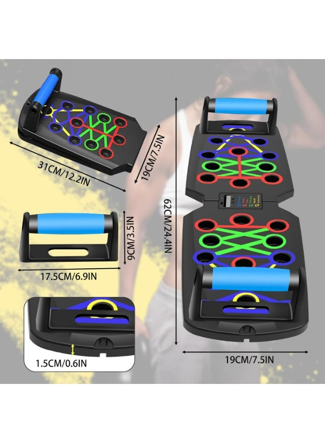 Oasisgalore Foldable Non-Slip Push Up Board with Resistance Bands, Home Gym Equipment for Chest Back Abs, Strength Training Fitness System for Men Women Gift - Image 3
