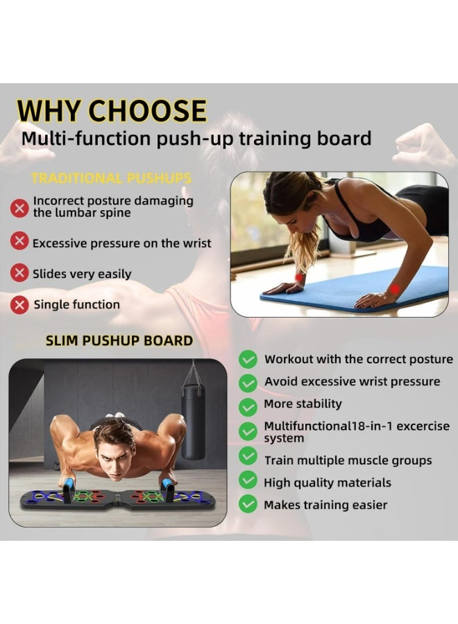 Oasisgalore Foldable Non-Slip Push Up Board with Resistance Bands, Home Gym Equipment for Chest Back Abs, Strength Training Fitness System for Men Women Gift - Image 5