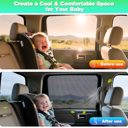 KOCZIL 2015-2020 f150 Window Shades - Rear Side Window Sun Shade for Baby, Breathable Mesh Car Privacy Window Covers, UV Protection and Heat Insulation for Road Trips, Napping, Camping (2 PCS) - Image 5