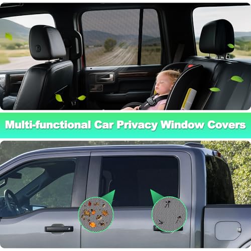 KOCZIL 2015-2020 f150 Window Shades - Rear Side Window Sun Shade for Baby, Breathable Mesh Car Privacy Window Covers, UV Protection and Heat Insulation for Road Trips, Napping, Camping (2 PCS) - Image 4